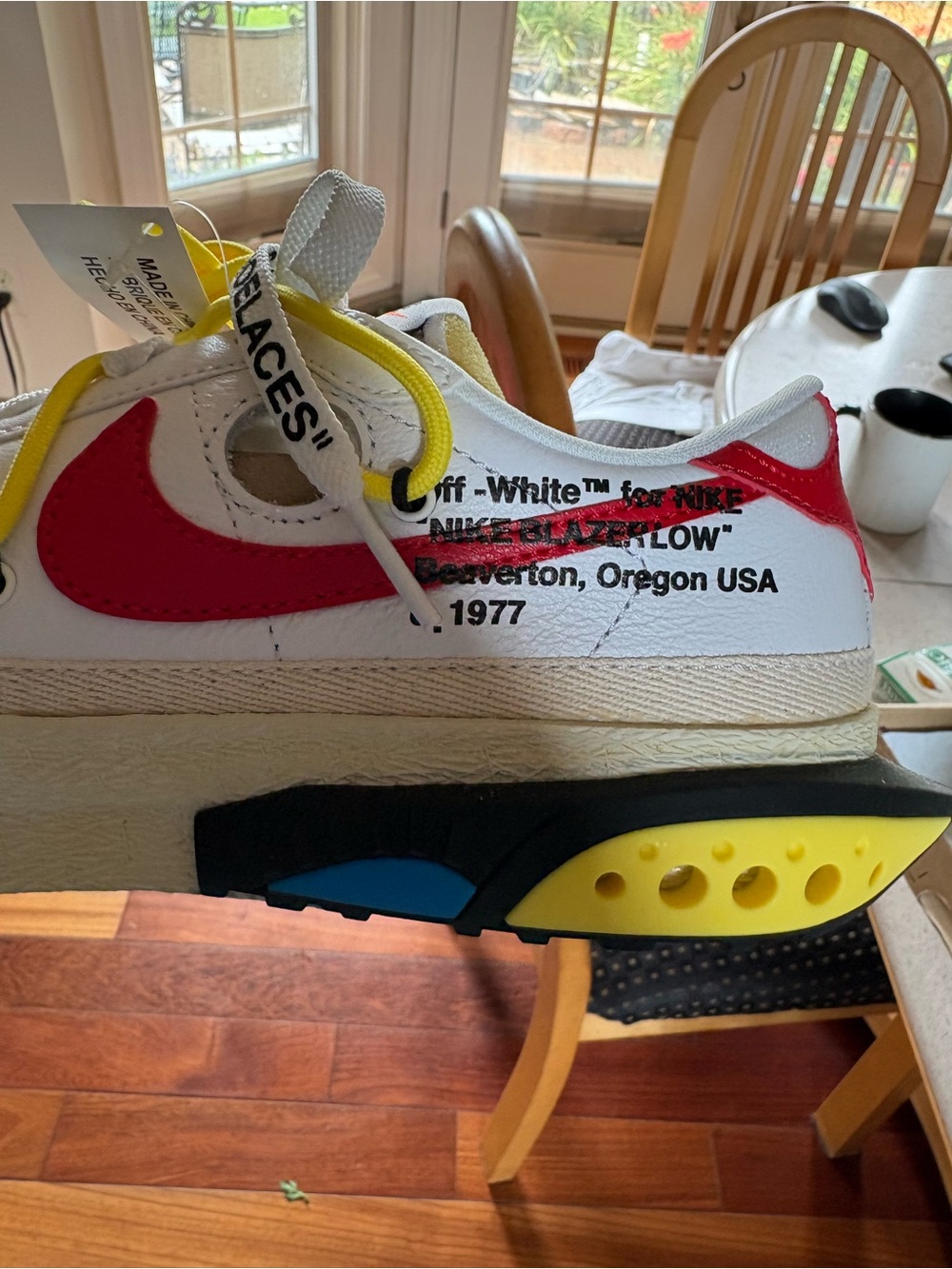 Off-White x Nike Blazer Low White Red Yellow Sneakers